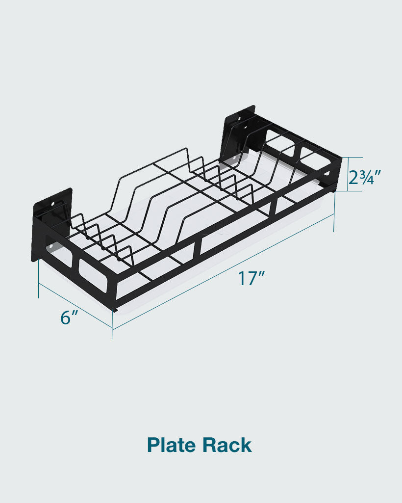 Kitidy Wall-mounted Kitchen Organizer Whole Set - Plate Rack, Bowl Rack,  Pot Lid Holder/Cutting Board Holder, Knife Rack, Spice Rack, Utensil Holder.